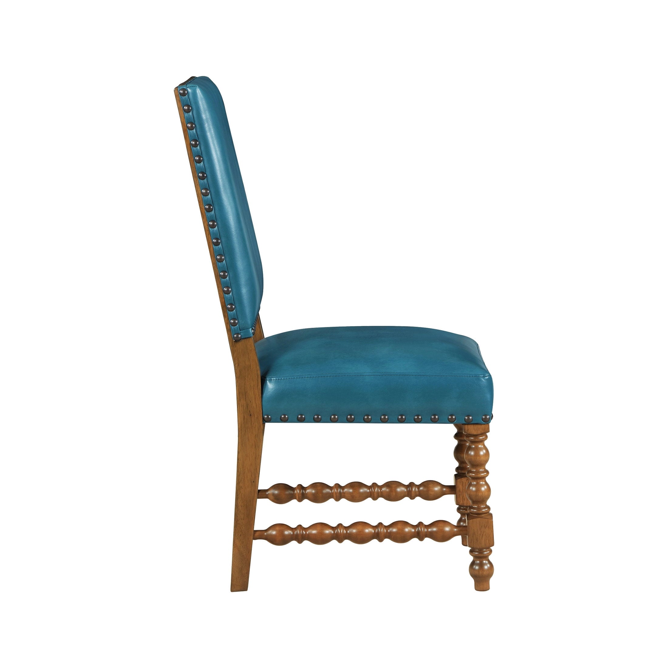 Harper Faux Leather Dining Chairs, Turquoise, Set of 2 | Prairie Lane - View 14