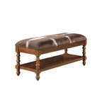 Harper Bench, Faux Cowhide Fabric | Prairie Lane - View 6