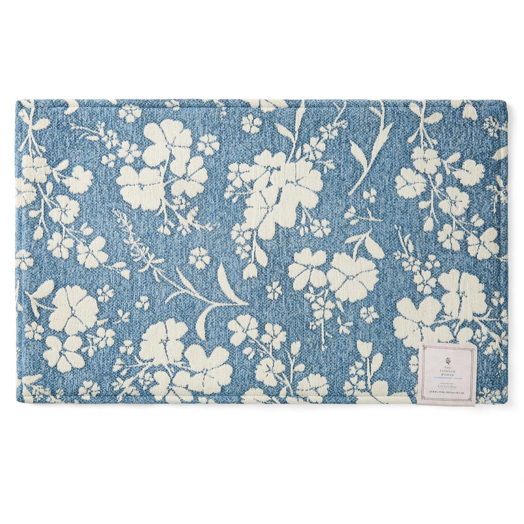 Elmbrook Wildflower Cloudwalk Anti-Fatigue Comfort Mat, Blue, 20" x 32" | Prairie Lane - View 2