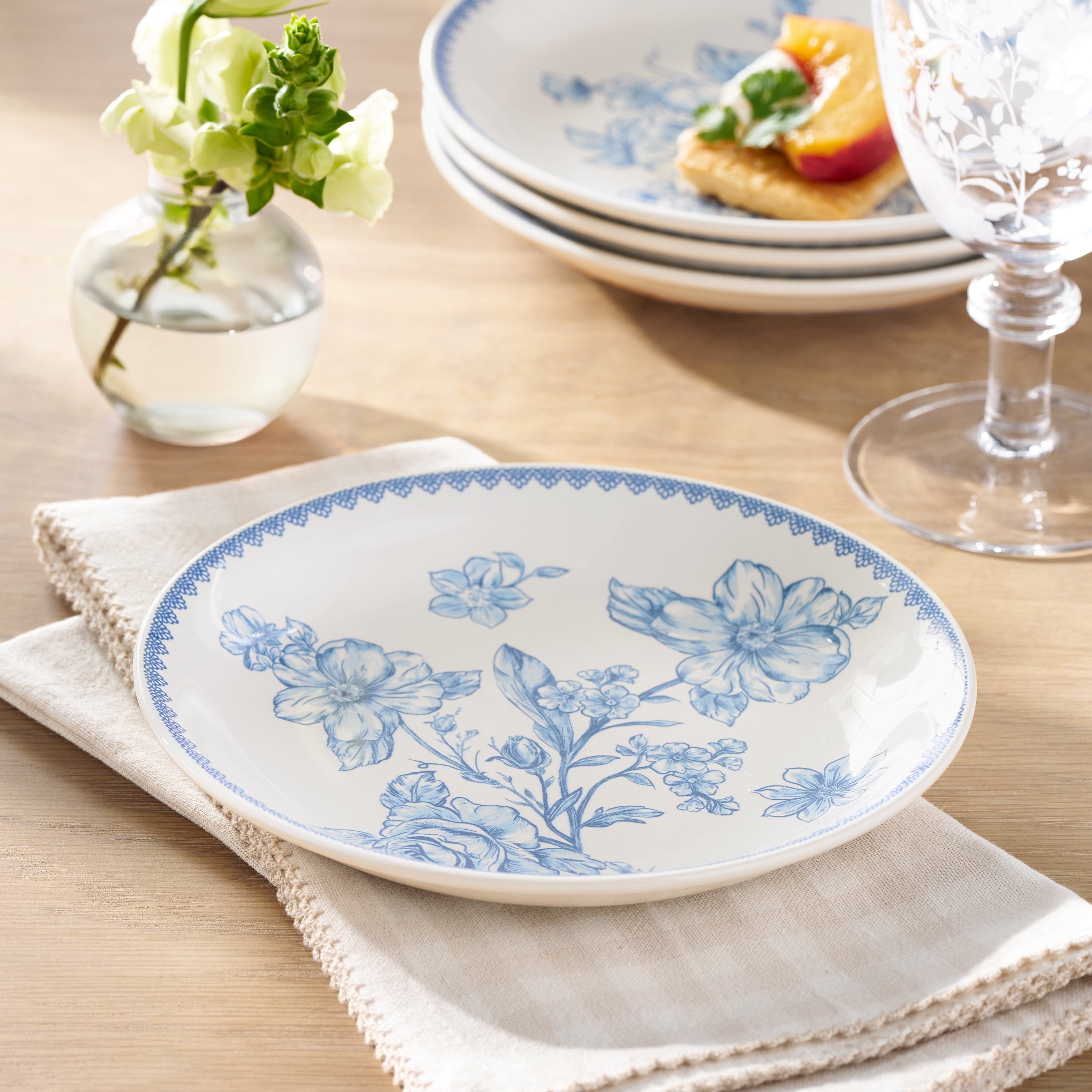 The Pioneer Woman Agatha Stoneware Appetizer Plate, Blue, Set of 6