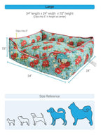 Vintage Floral Large Pet Bed, 34" x 24" | Prairie Lane - View 9