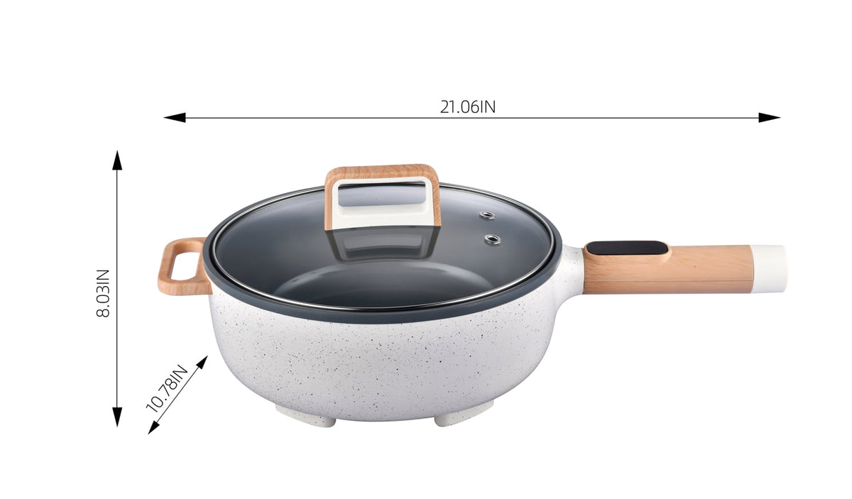 3.5L Electric Skillet, Linen Speckle | Prairie Lane - View 3