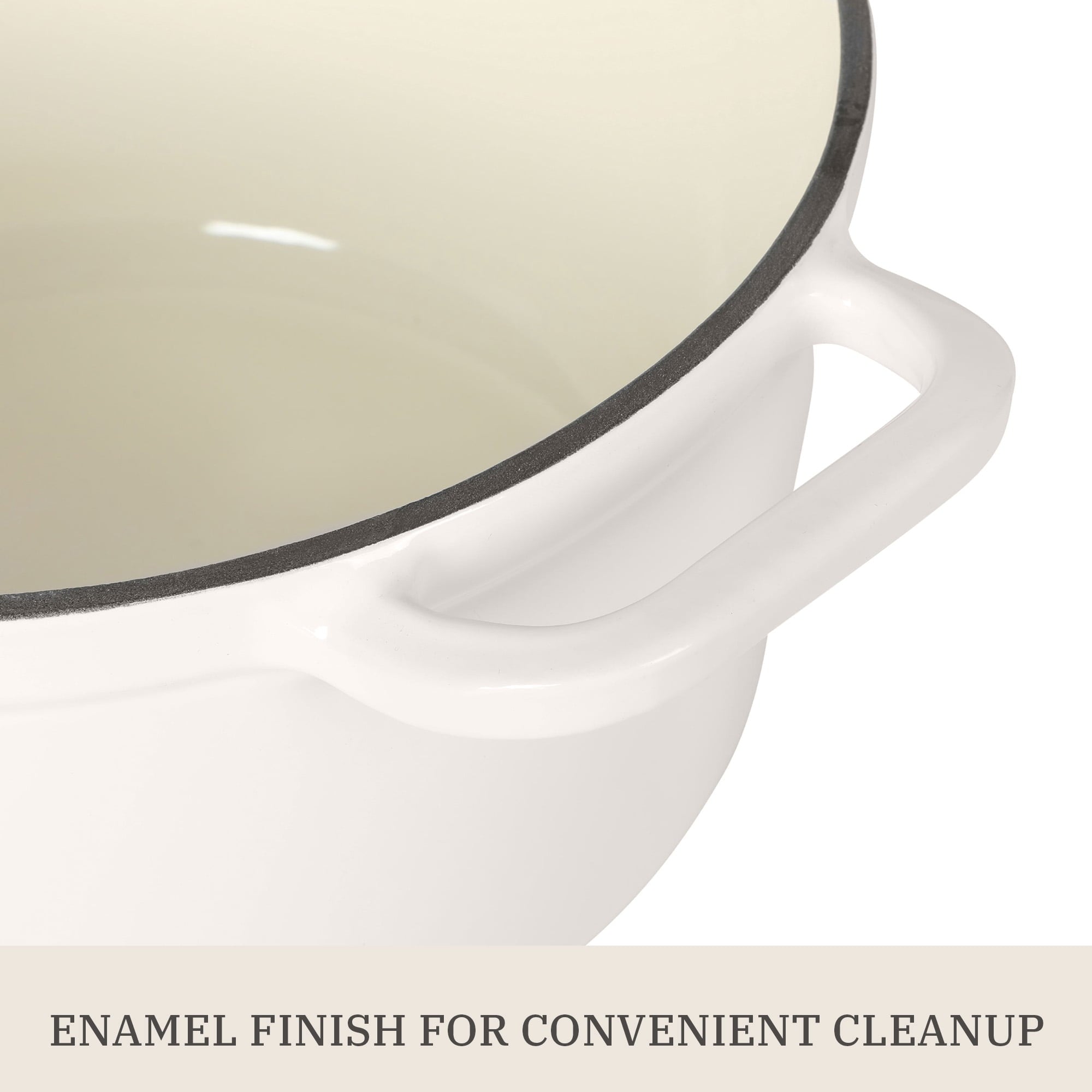 The Pioneer Woman 5-Quart Enameled Cast Iron Dutch Oven with Lid, Linen