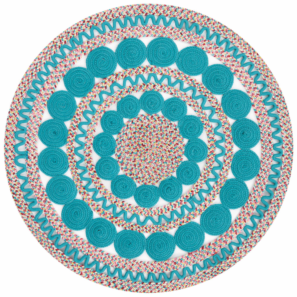 Braided Floral Round Rug, 48" | Prairie Lane - View 2