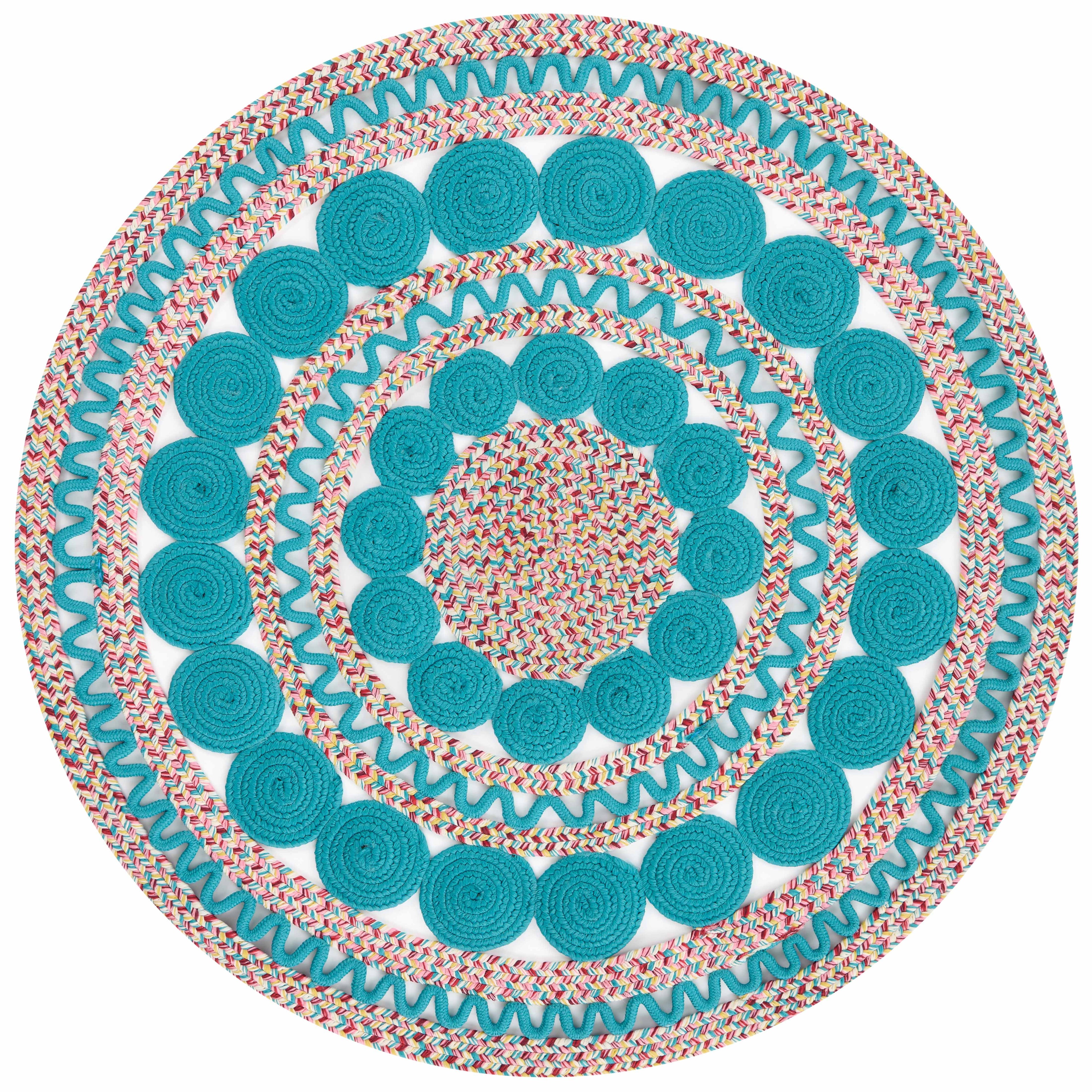 Braided Floral Round Rug, 48" | Prairie Lane - View 2