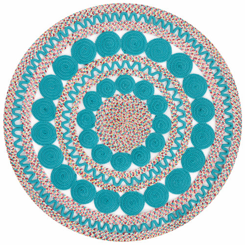 Braided Floral Round Rug, 48" | Prairie Lane - View 2