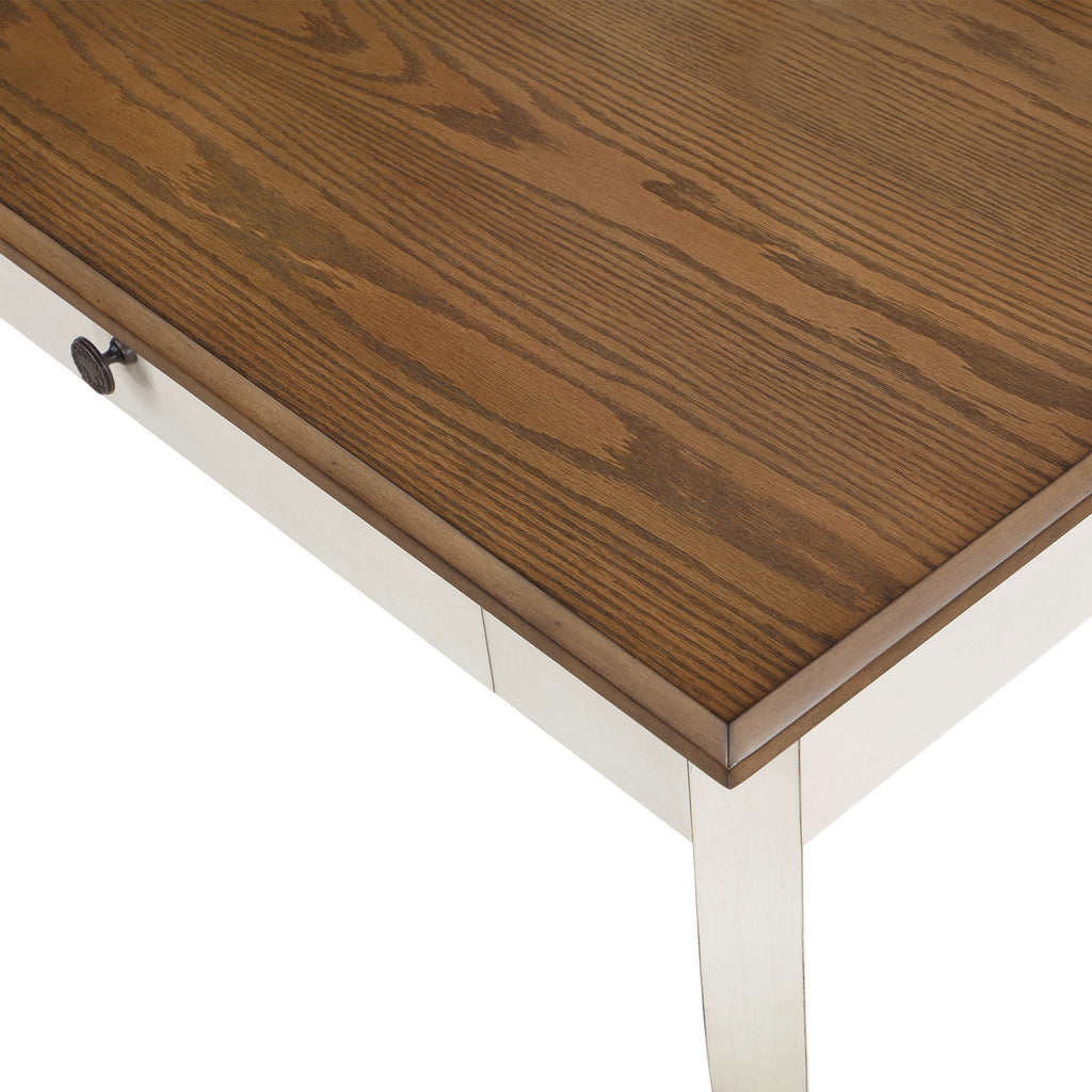 Vanity Set and Stool with Tri-Fold Mirror and Made With Solid Wood Frame, White | Prairie Lane - View 9