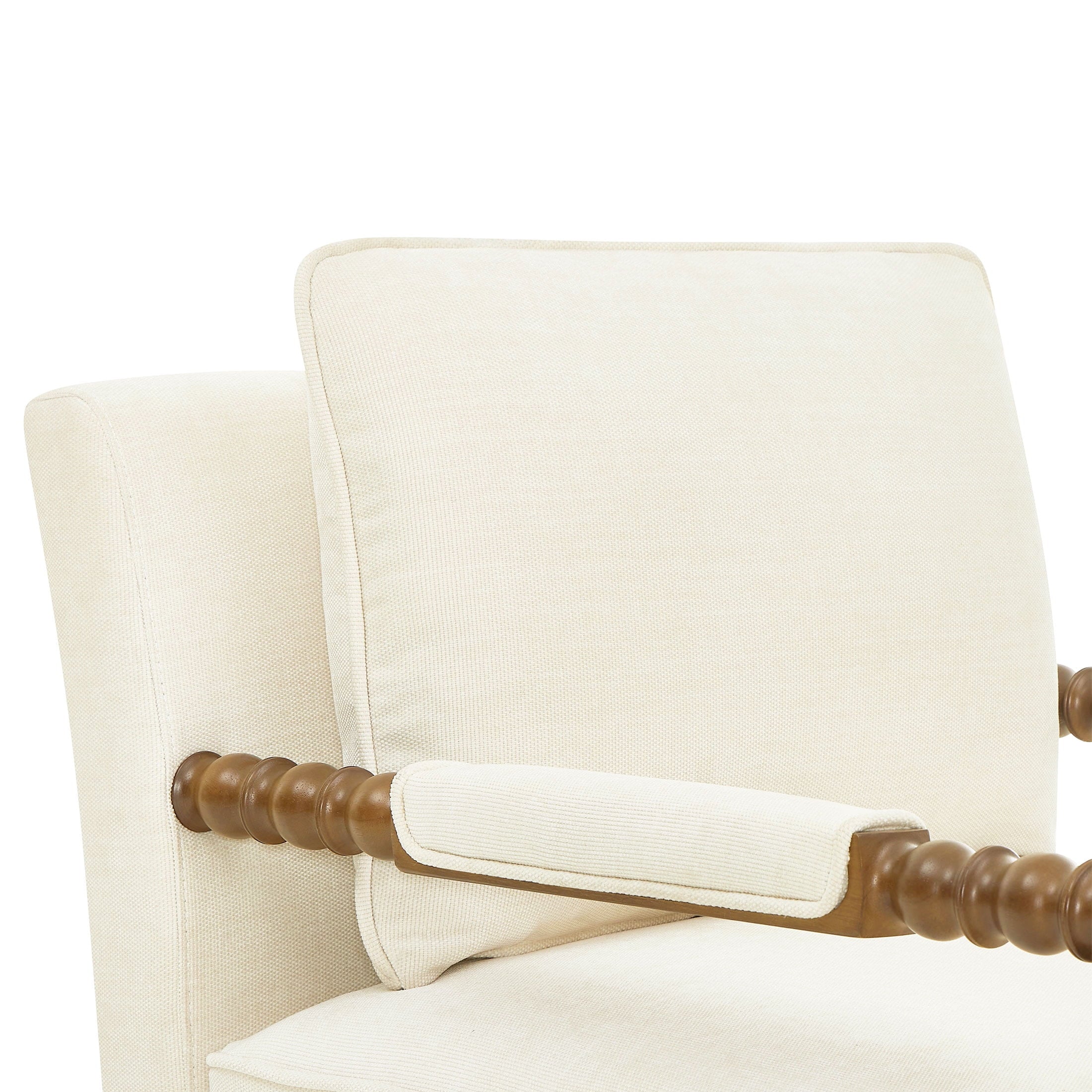Pioneer Woman Harper Spindle Accent Chair, Antique White Fabric Upholstery