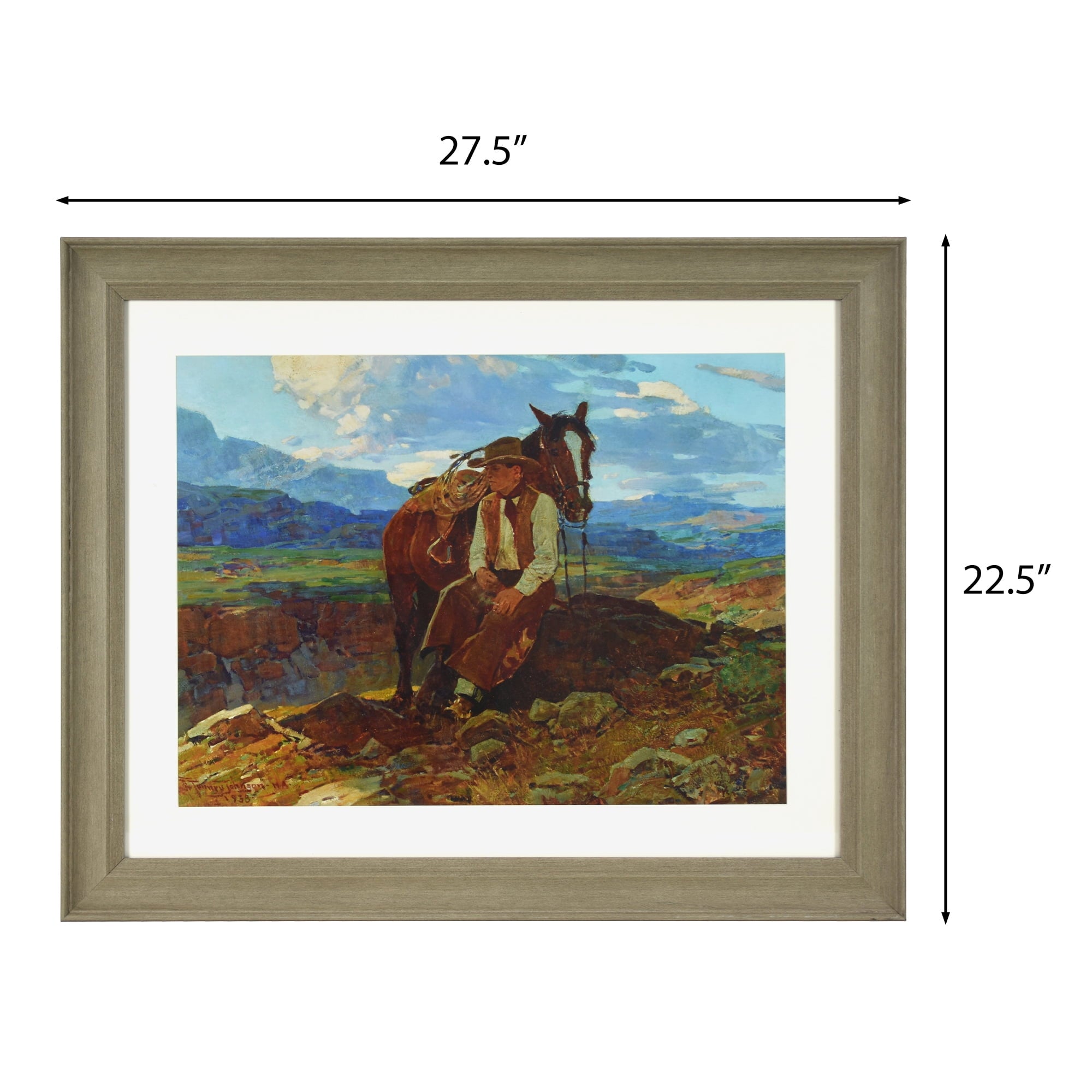 Frank Tenney Johnson "An Idle Dreamer" Framed Western Wall Art Print | Prairie Lane - View 9
