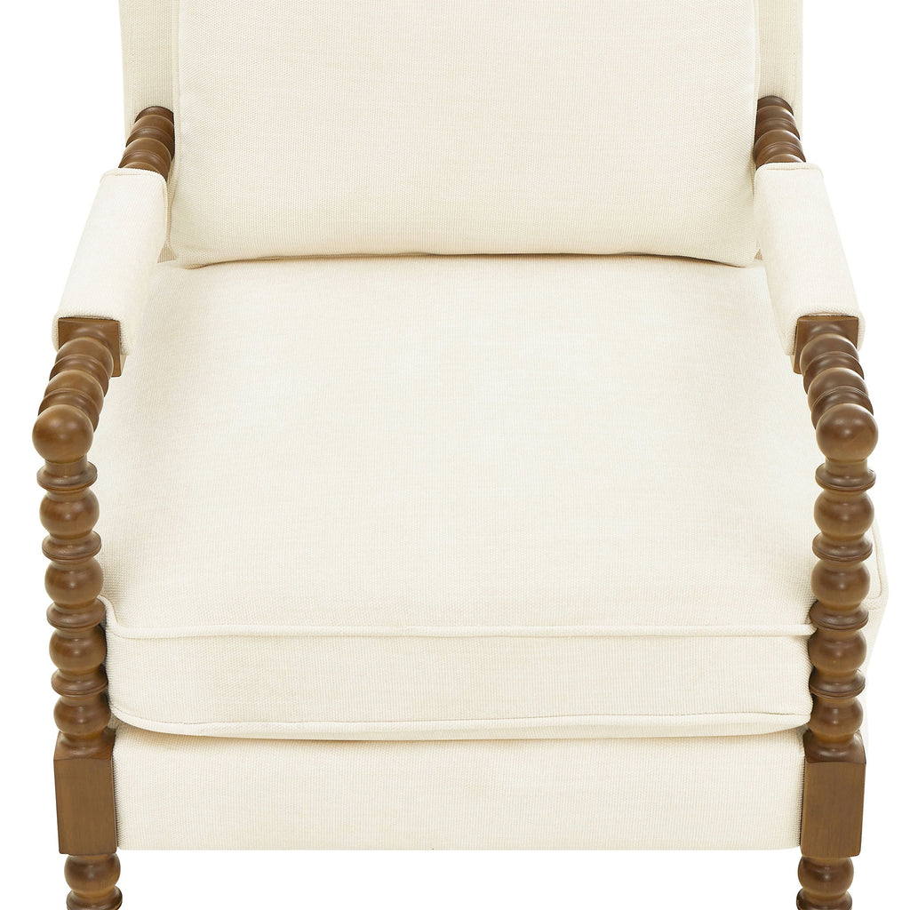 Pioneer Woman Harper Spindle Accent Chair, Antique White Fabric Upholstery