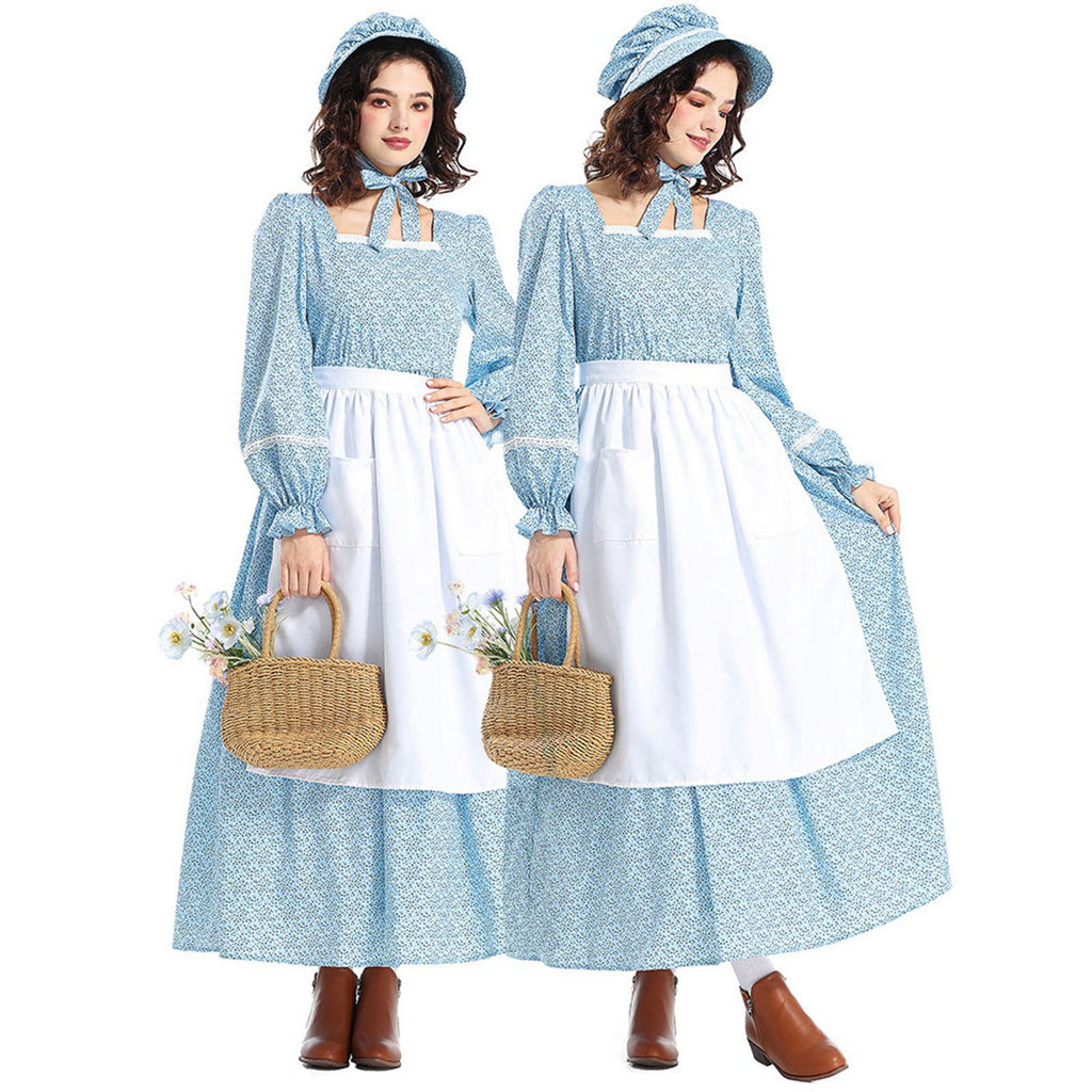 Colonial Dress Women's Prairie Pioneer Dress Floral Pilgrim Dress Civil War | Prairie Lane - View 2