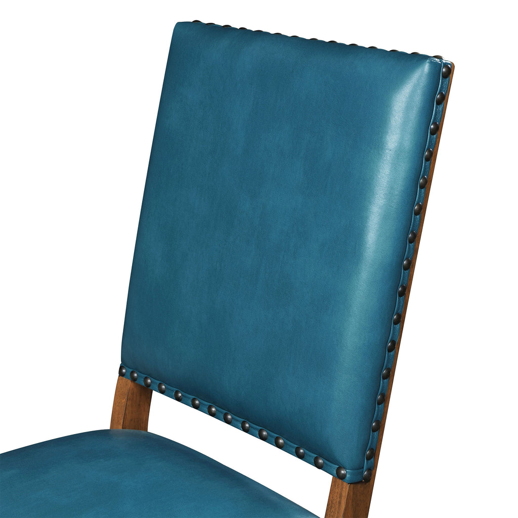 Harper Faux Leather Dining Chairs, Turquoise, Set of 2 | Prairie Lane - View 8
