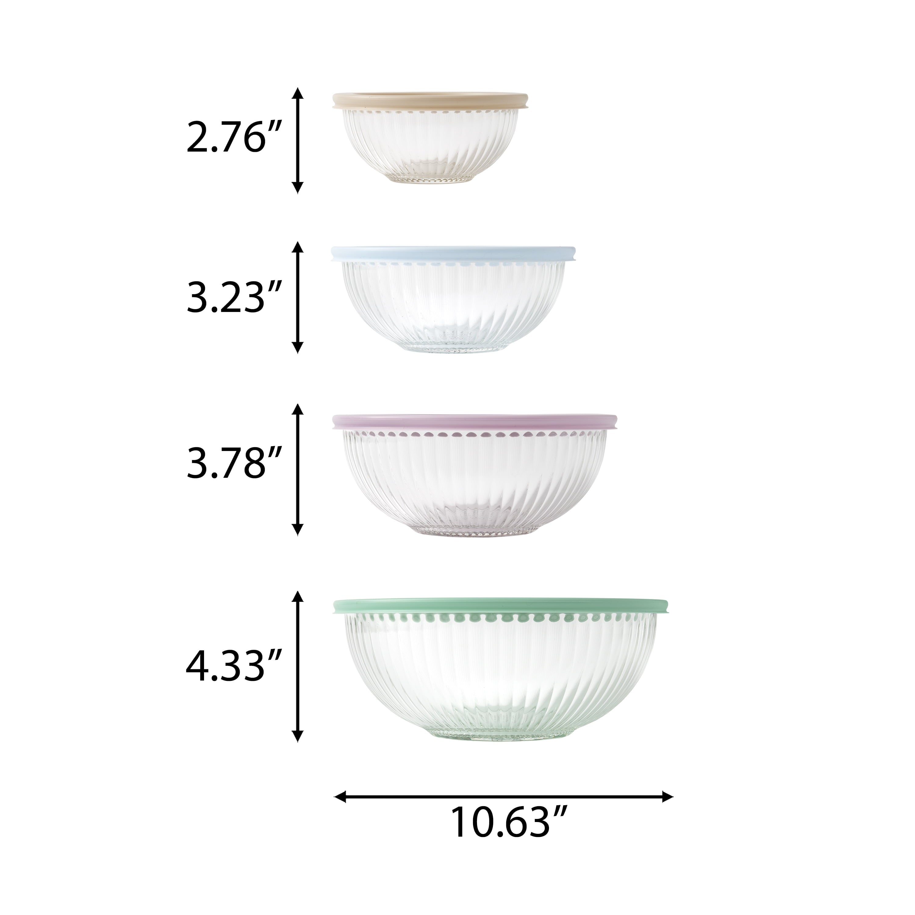 8-Piece Glass Mixing Bowl Set | Prairie Lane - View 5