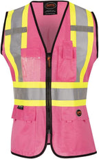 Pioneer Women's Custom Fit Hi-Vis Mesh Back Safety Vest - Color: Pink - Size: XL | Prairie Lane - View 5