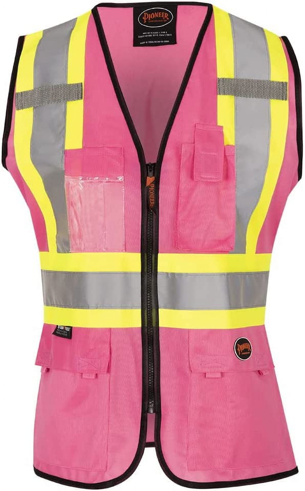 Pioneer Women's Custom Fit Hi-Vis Mesh Back Safety Vest - Color: Pink - Size: XL | Prairie Lane - View 5