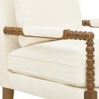 Pioneer Woman Harper Spindle Accent Chair, Antique White Fabric Upholstery