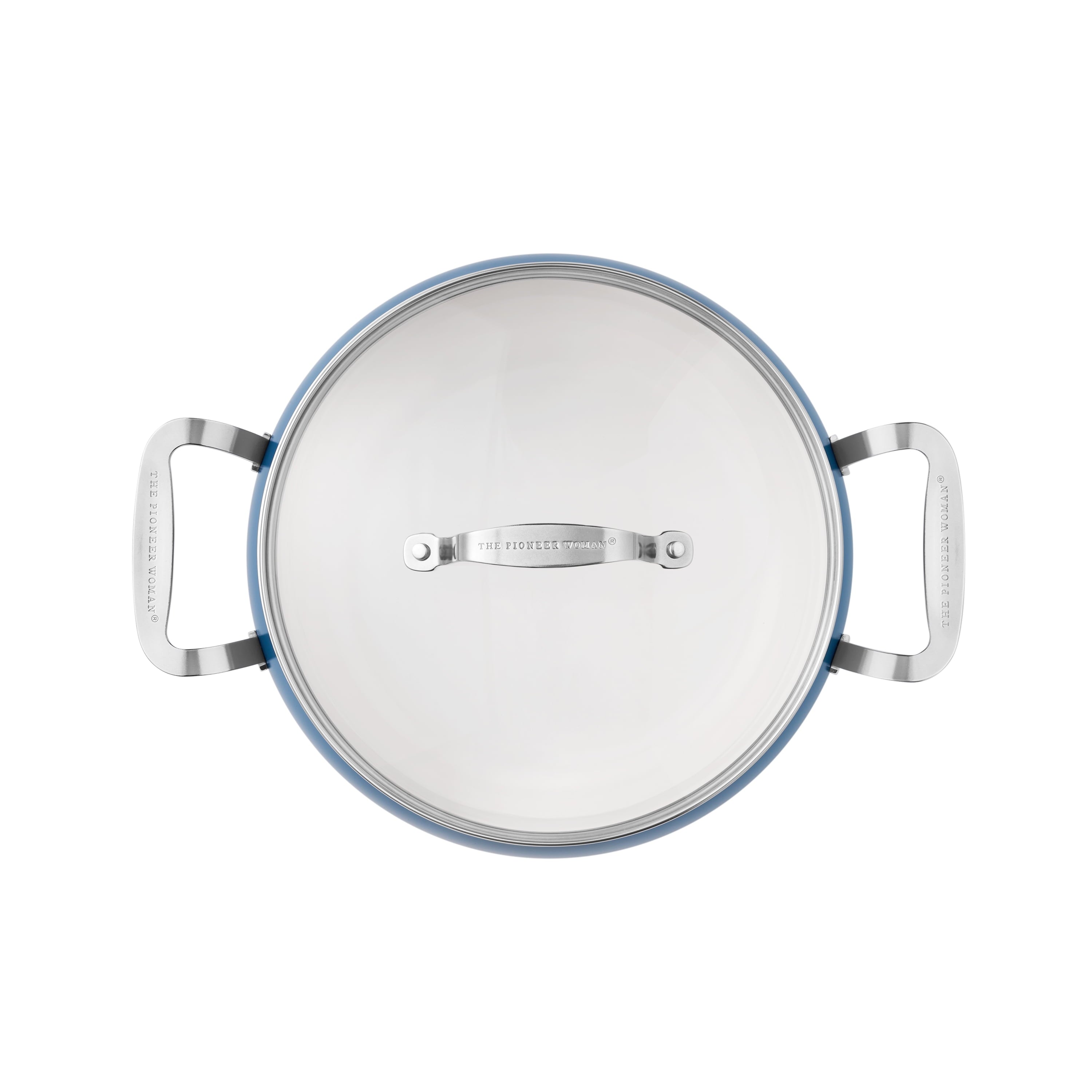 Harlow 7.5 Qt Ceramic Non-Stick Stock Pot with Lid, Denim Blue | Prairie Lane - View 10