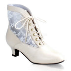 DAME-05 - 2" Heel, B.Pink Pu-Lace Victorian Ankle Boot, Lace Pioneer-Blk | Prairie Lane - View 4