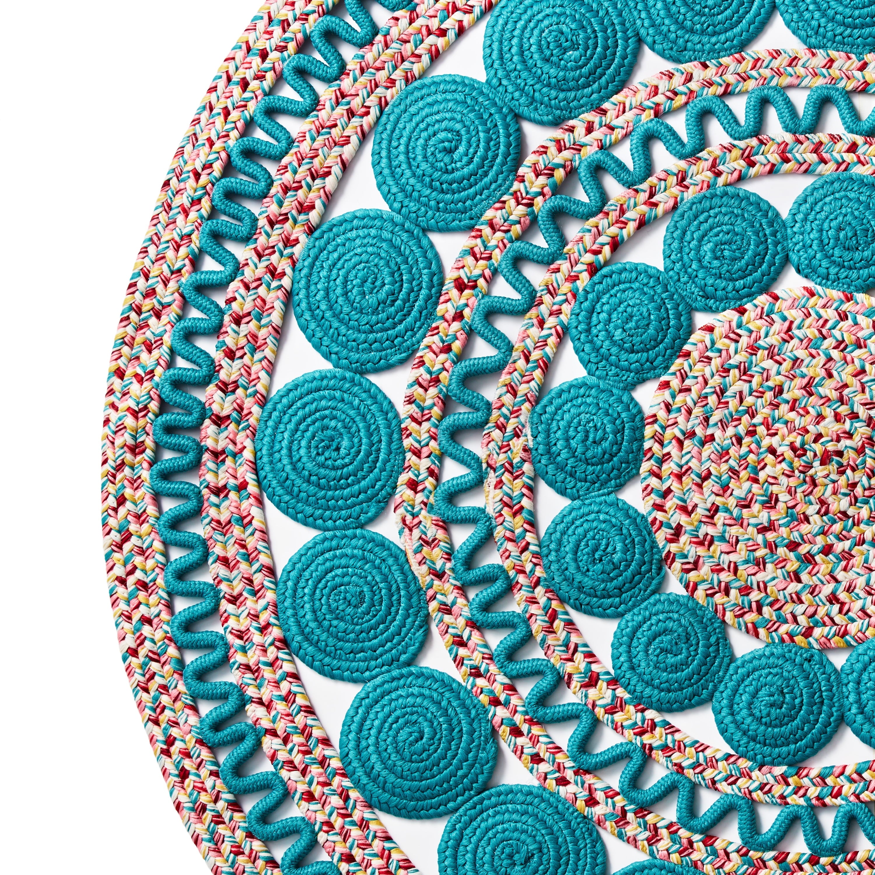 Braided Floral Round Rug, 48" | Prairie Lane - View 3