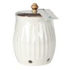 Colette Stoneware Onion Keeper, White | Prairie Lane - View 6