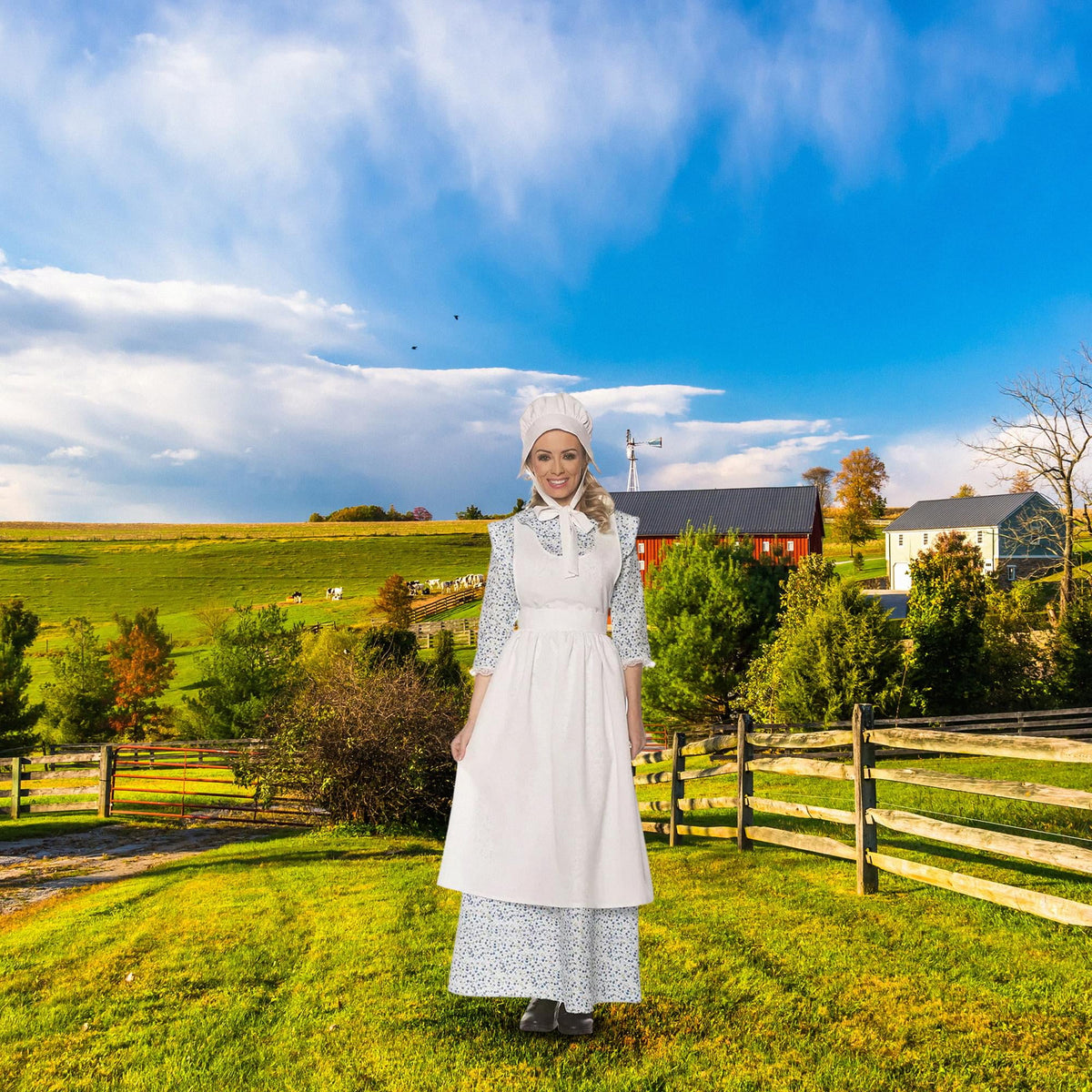 Underwraps Pioneer Womens Costume with Apron and Bonnet | Large Female