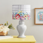 The Pioneer Woman Sweet Romance Table Lamp, Grey Finish with LED Bulb Included