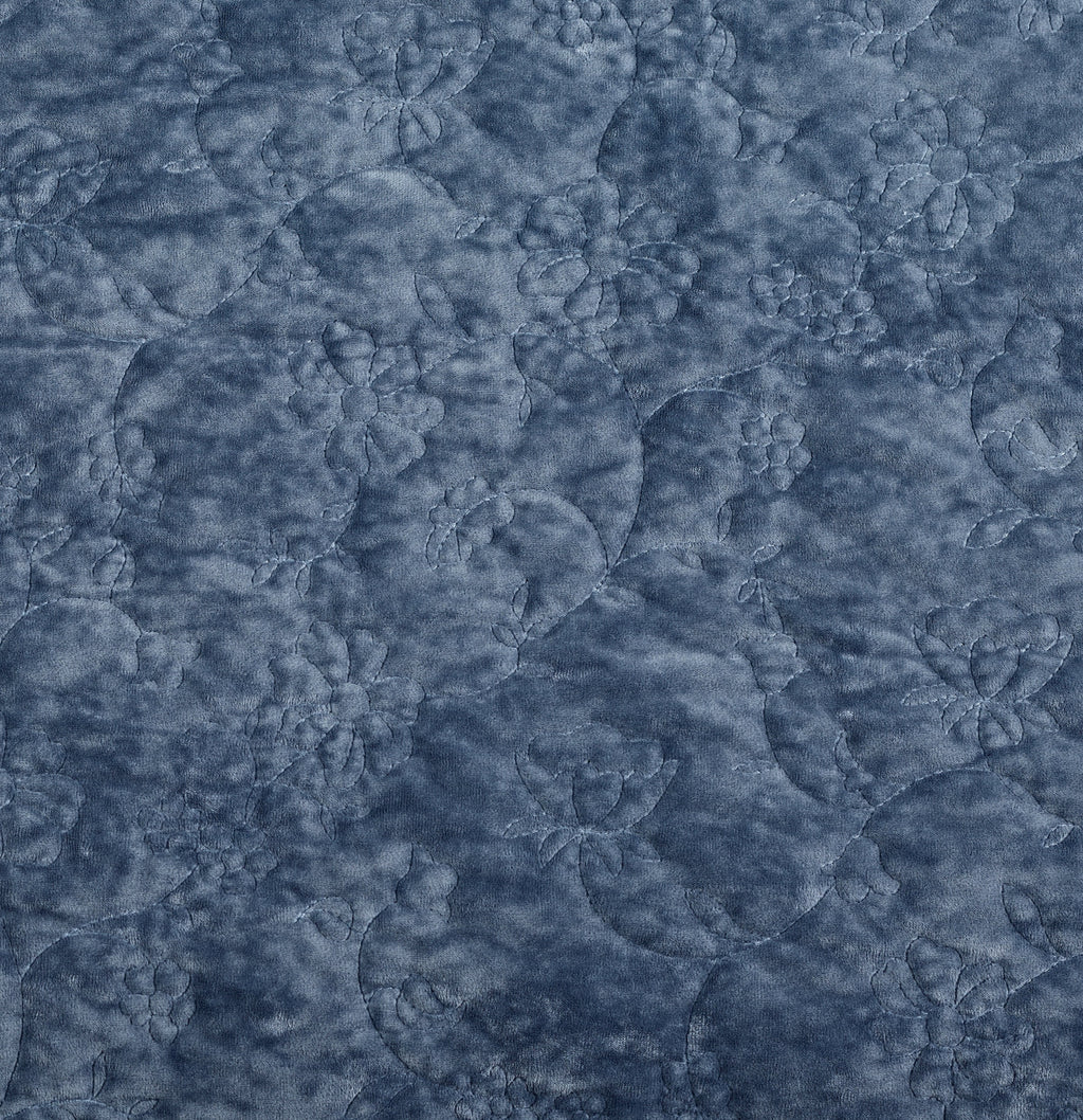 Eloise Floral Velvet Quilt, Full/Queen, Blue Dust Bedding | Prairie Lane - View 5