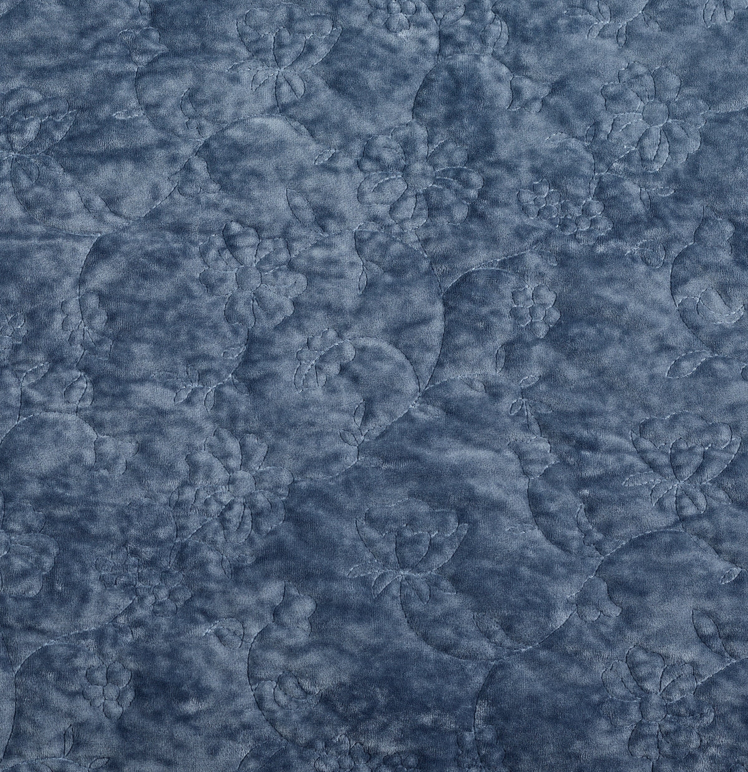 Eloise Floral Velvet Quilt, Full/Queen, Blue Dust Bedding | Prairie Lane - View 5