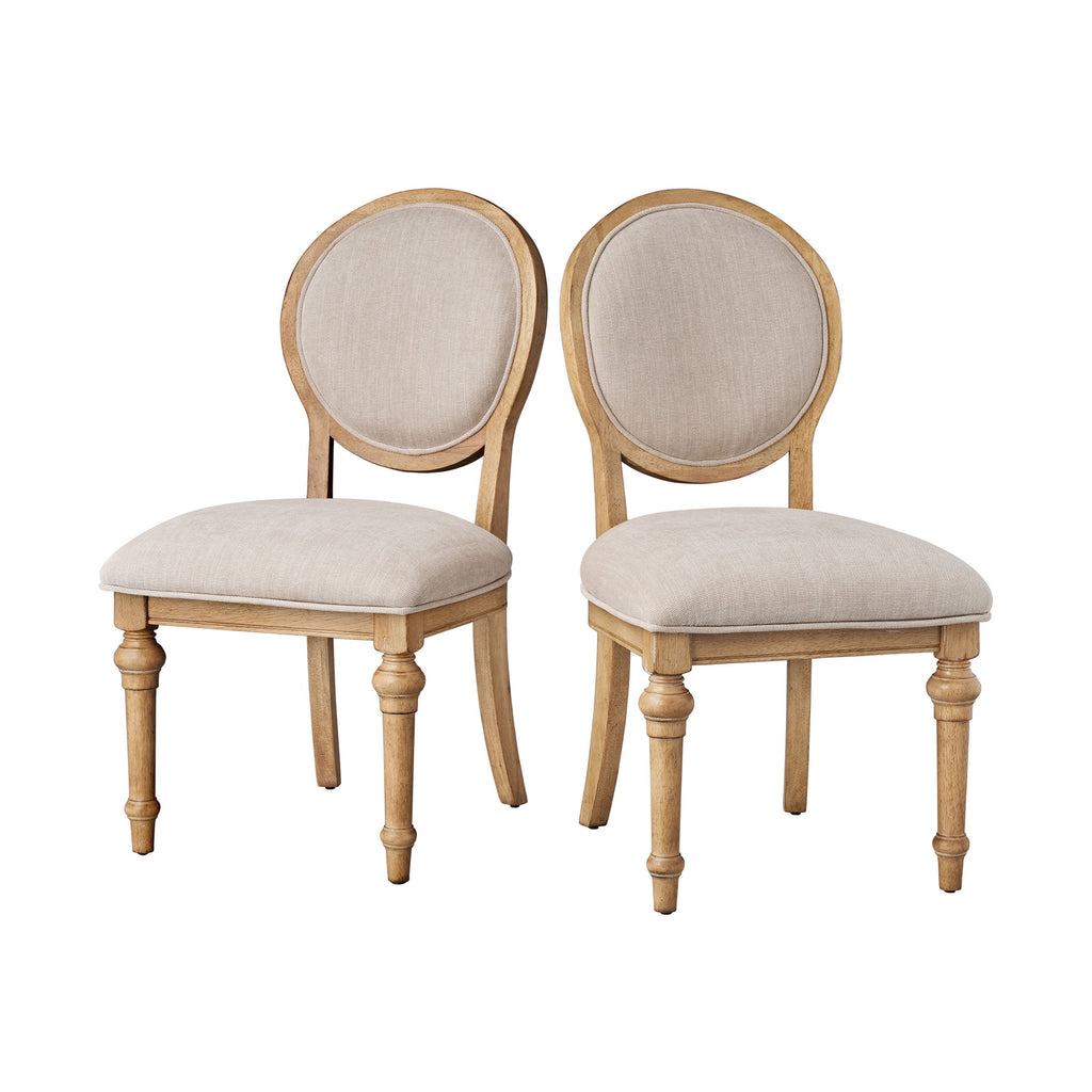 The Pioneer Woman Willa Rounded Back Dining Chairs, Heirloom Wheat, Set of 2