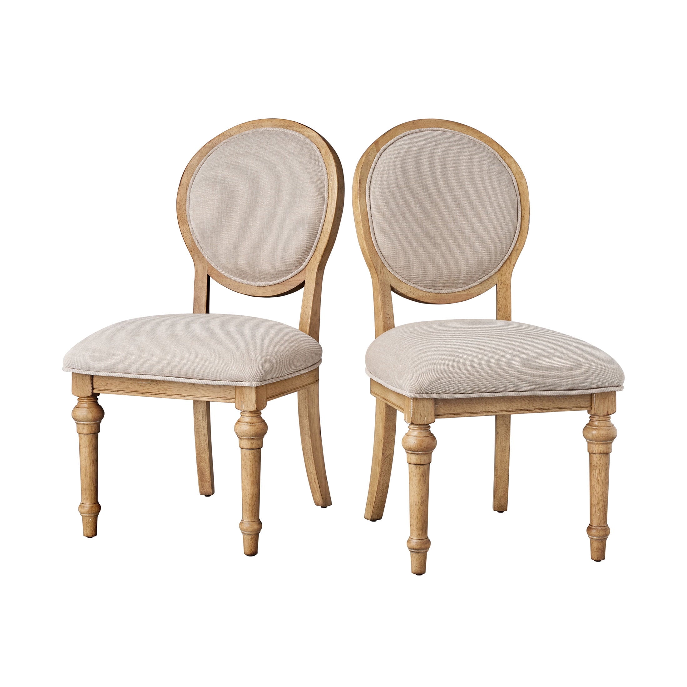 The Pioneer Woman Willa Rounded Back Dining Chairs, Heirloom Wheat, Set of 2