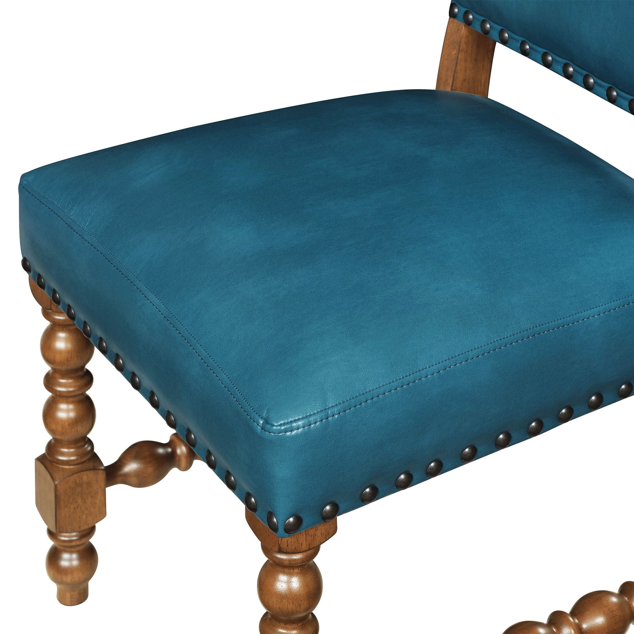Harper Faux Leather Dining Chairs, Turquoise, Set of 2 | Prairie Lane - View 10