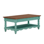 The Pioneer Woman Helen Coffee Table Made With Solid Wood Frame, Teal