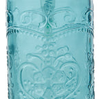 Teal 2 Piece Embossed Glass Bath Accessory Set, The Pioneer Woman Amelia