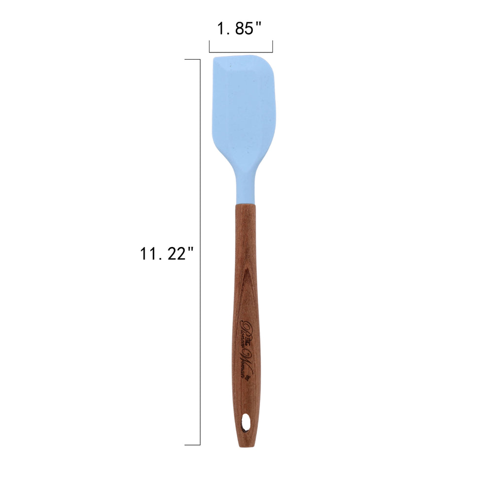The Pioneer Woman 10-Piece Silicone and Acacia Wood Handle Cooking Utensils Set, Blue