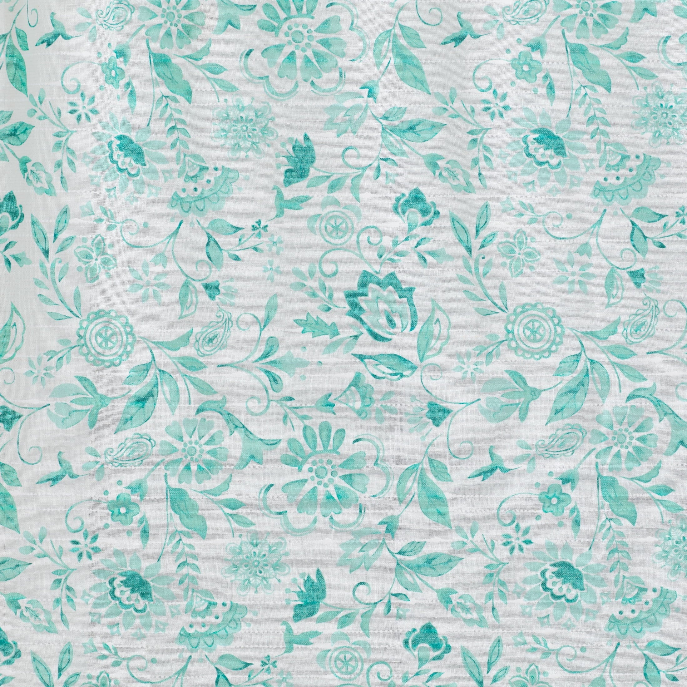The Pioneer Woman Maize Sheer Curtain Panel, Teal, 1 Panel, 50"W x 84"L