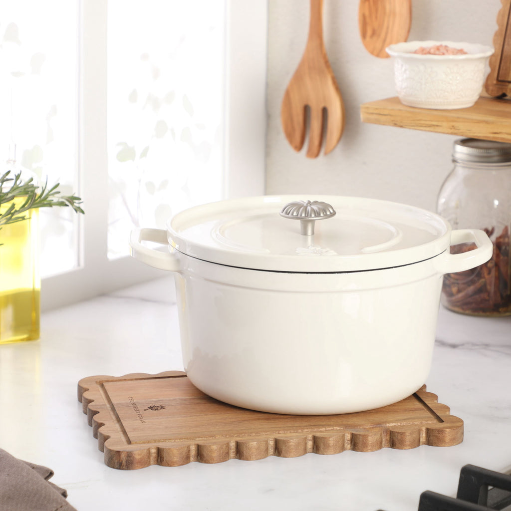 The Pioneer Woman 5-Quart Enameled Cast Iron Dutch Oven with Lid, Linen