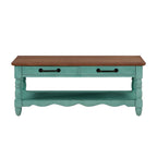 The Pioneer Woman Helen Coffee Table Made With Solid Wood Frame, Teal