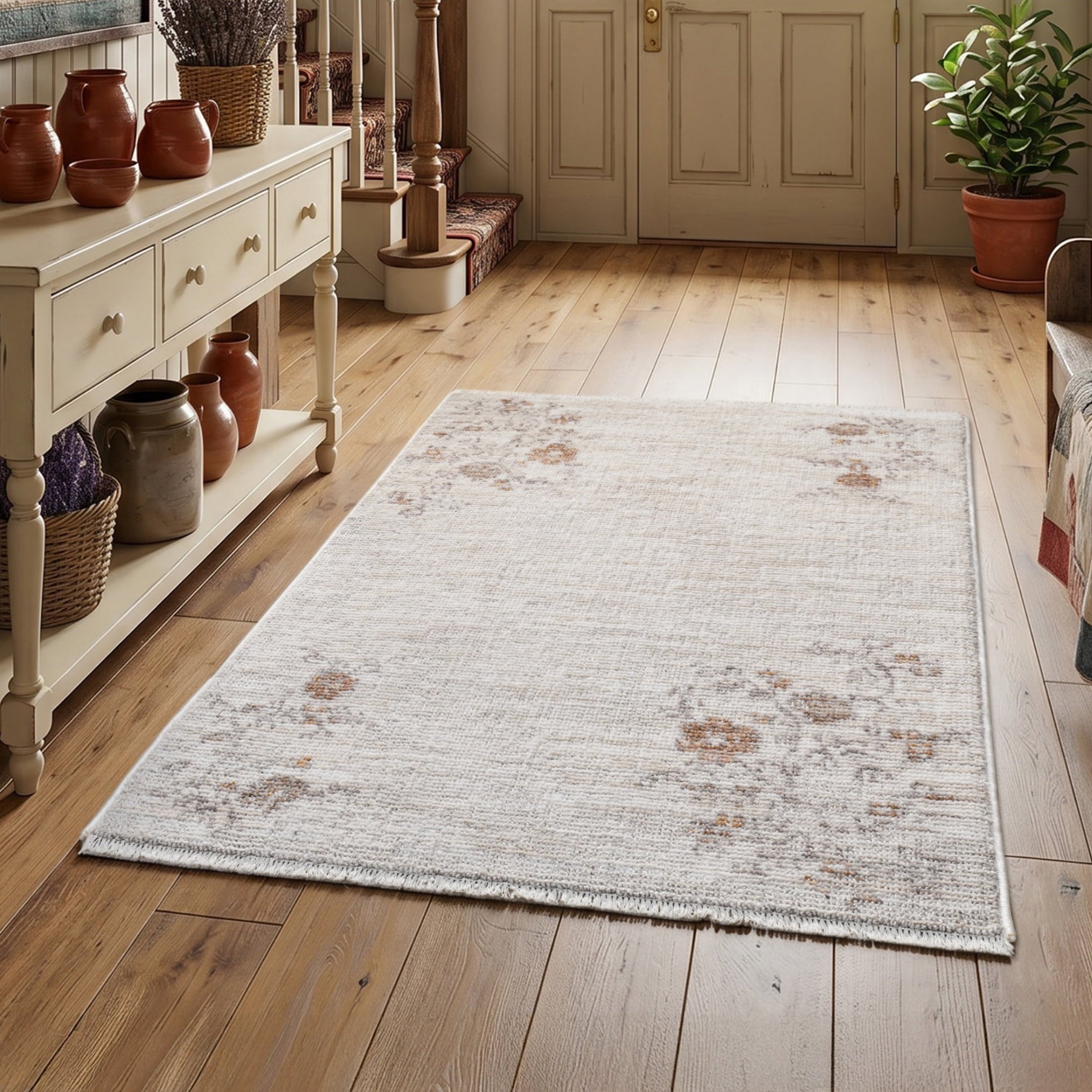 Grey Antique Floral Scatter Accent Rug, 30" x 46" | Prairie Lane - View 6