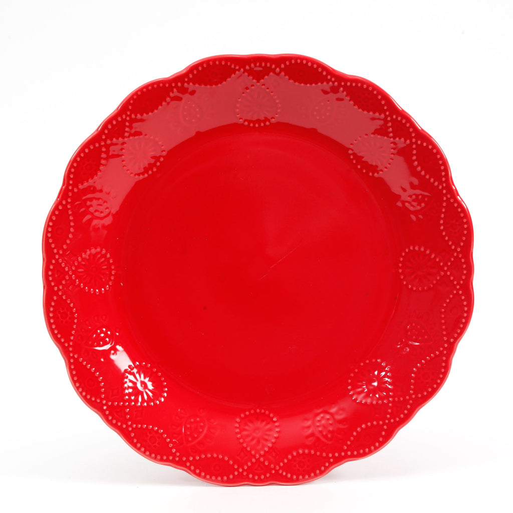 Cowgirl Lace 12-Piece Dinnerware Set, Red | Prairie Lane - View 5