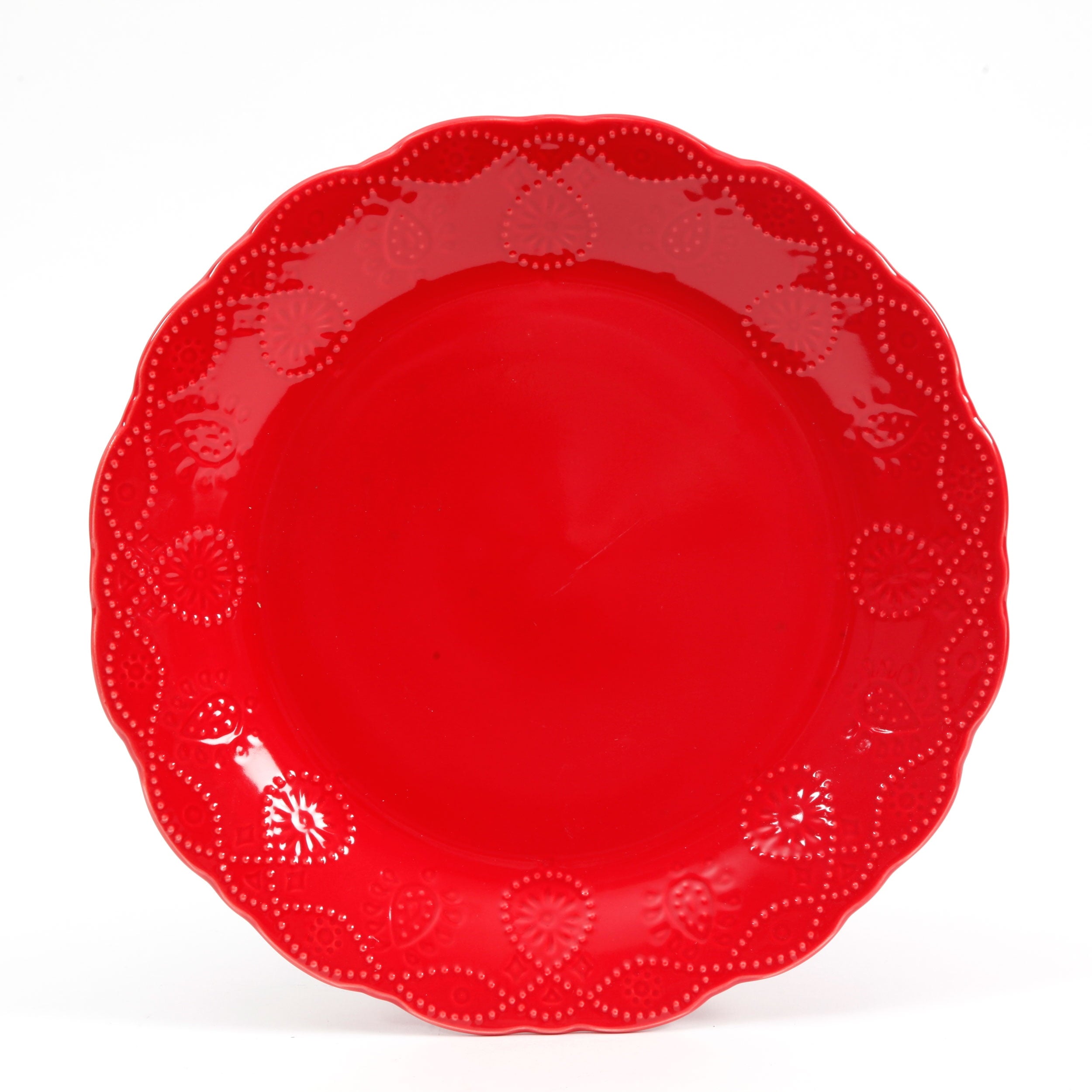 Cowgirl Lace 12-Piece Dinnerware Set, Red | Prairie Lane - View 5