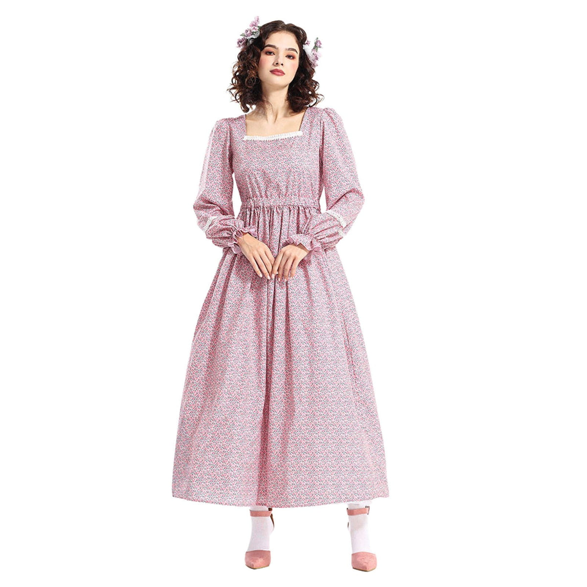 Colonial Dress Women's Prairie Pioneer Dress Floral Pilgrim Dress Civil War | Prairie Lane