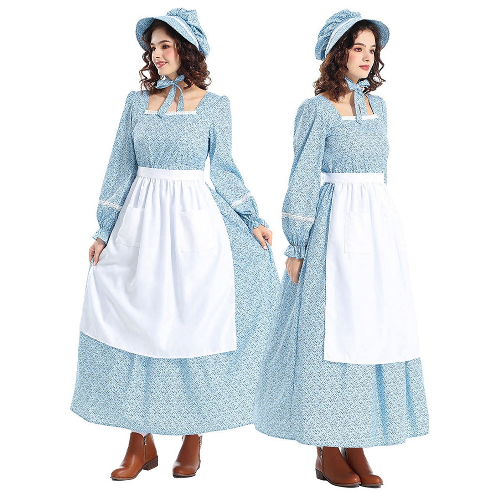 Colonial Dress Women's Prairie Pioneer Dress Floral Pilgrim Dress Civil War | Prairie Lane - View 1