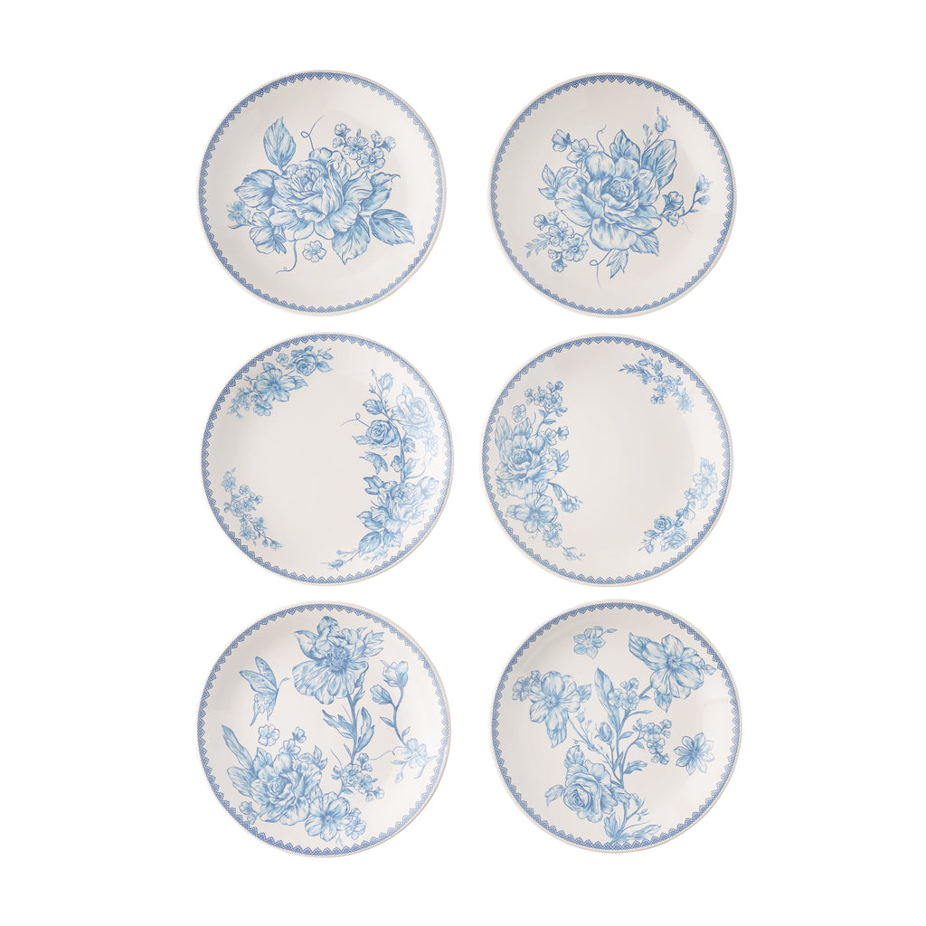 The Pioneer Woman Agatha Stoneware Appetizer Plate, Blue, Set of 6