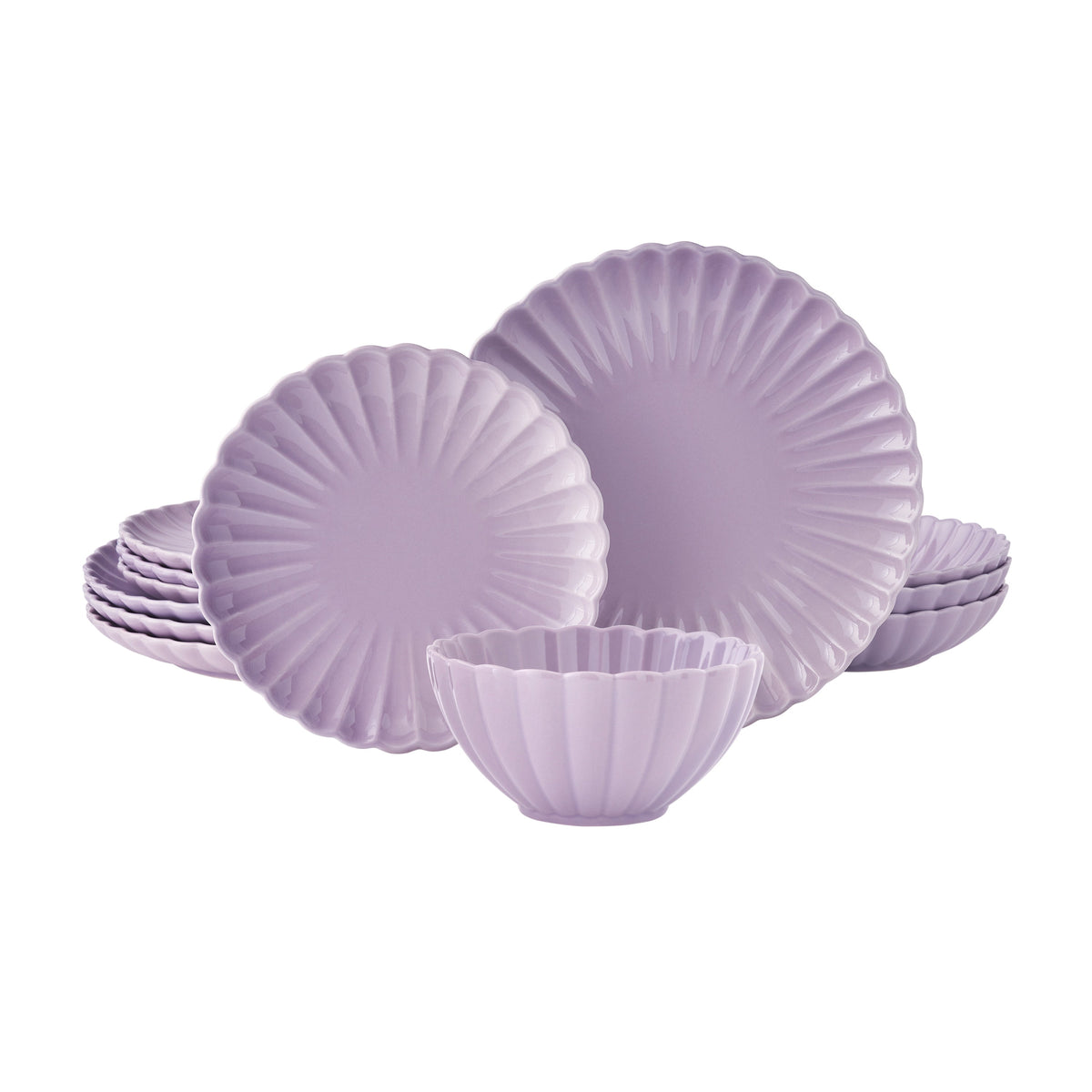 The Pioneer Woman Colette 12-Piece Stoneware Dinnerware Set, Blue