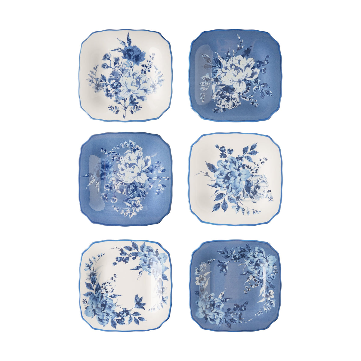 Delilah Stoneware Appetizer Plates, Blue, Set of 6 | Prairie Lane - View 1
