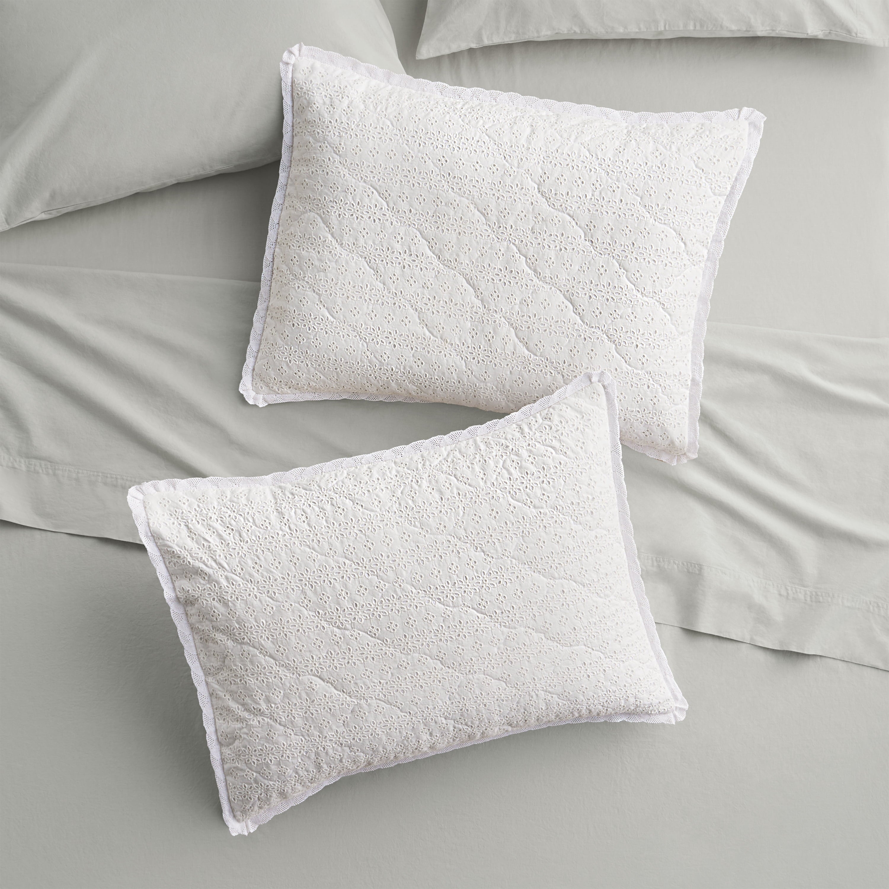 Agatha Floral Gauze Pillow Sham, Standard, Blue Dust, 2 Pack | Prairie Lane