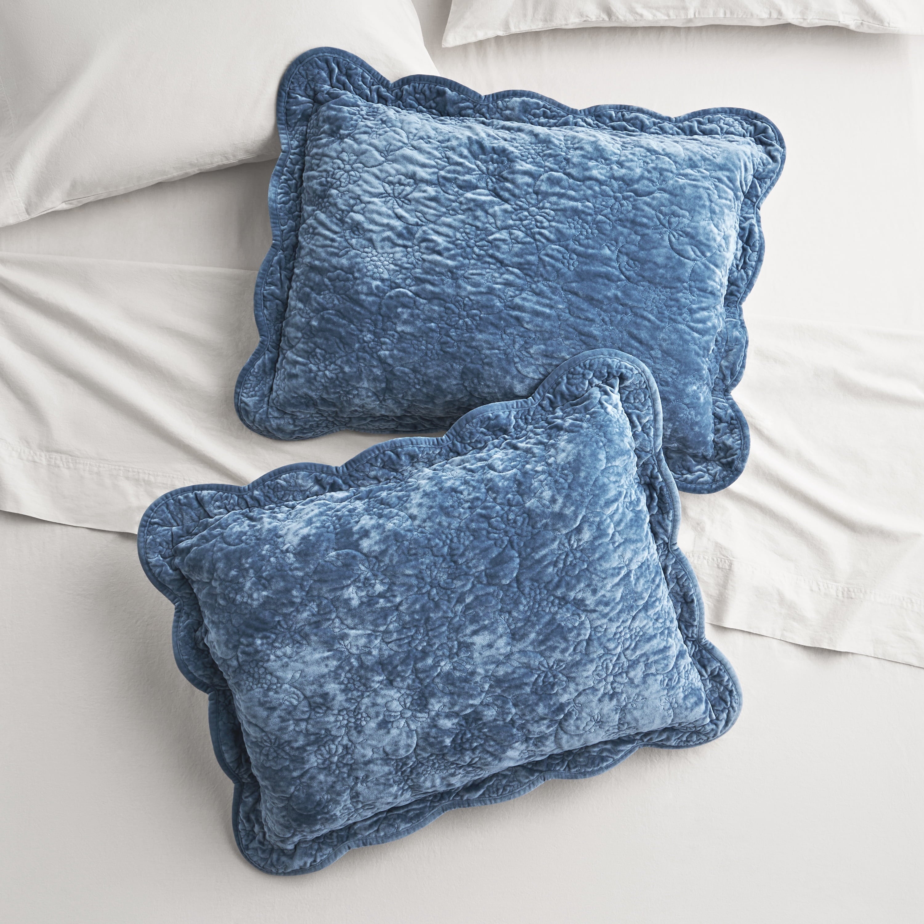Agatha Floral Gauze Pillow Sham, Standard, Blue Dust, 2 Pack | Prairie Lane
