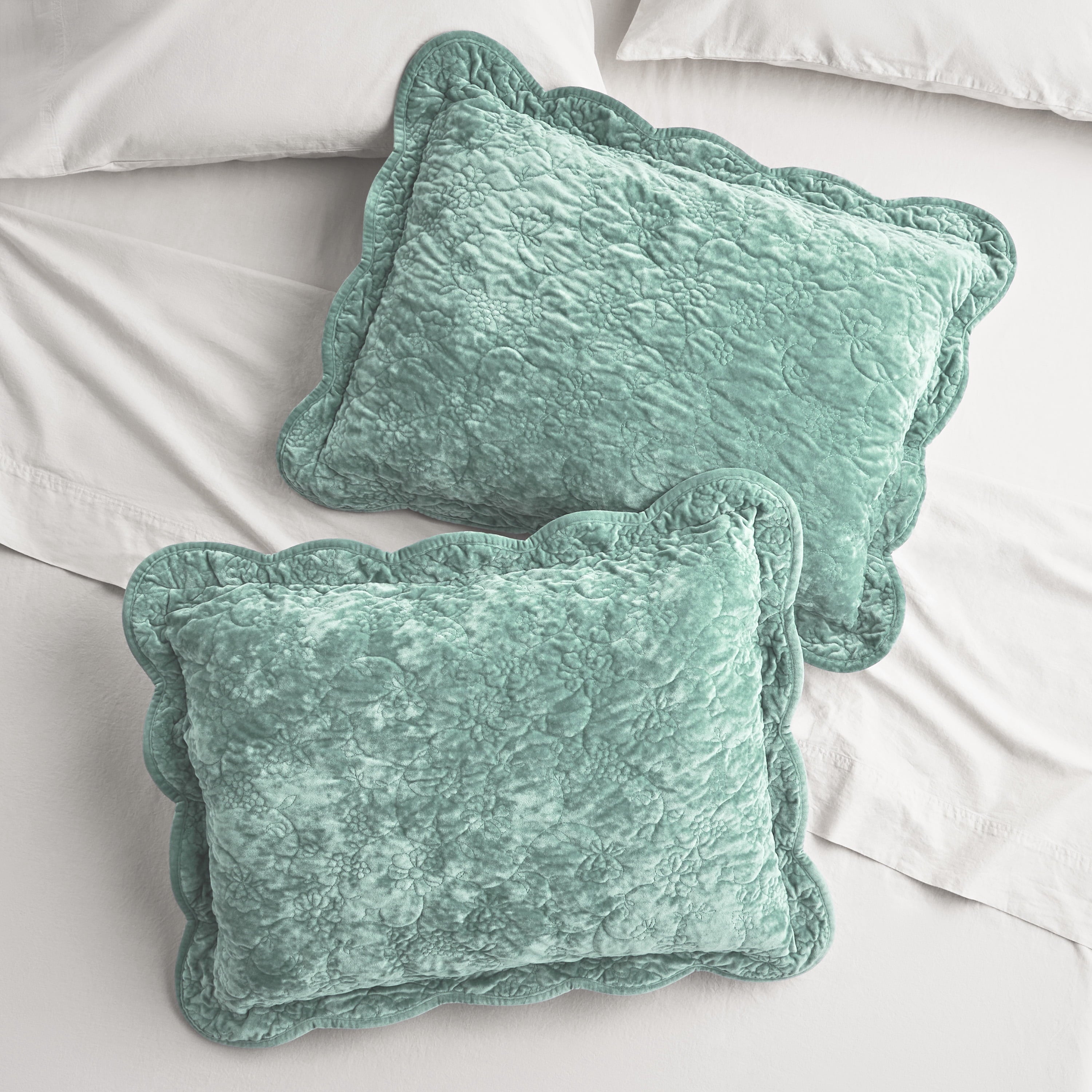 Agatha Floral Gauze Pillow Sham, Standard, Blue Dust, 2 Pack | Prairie Lane