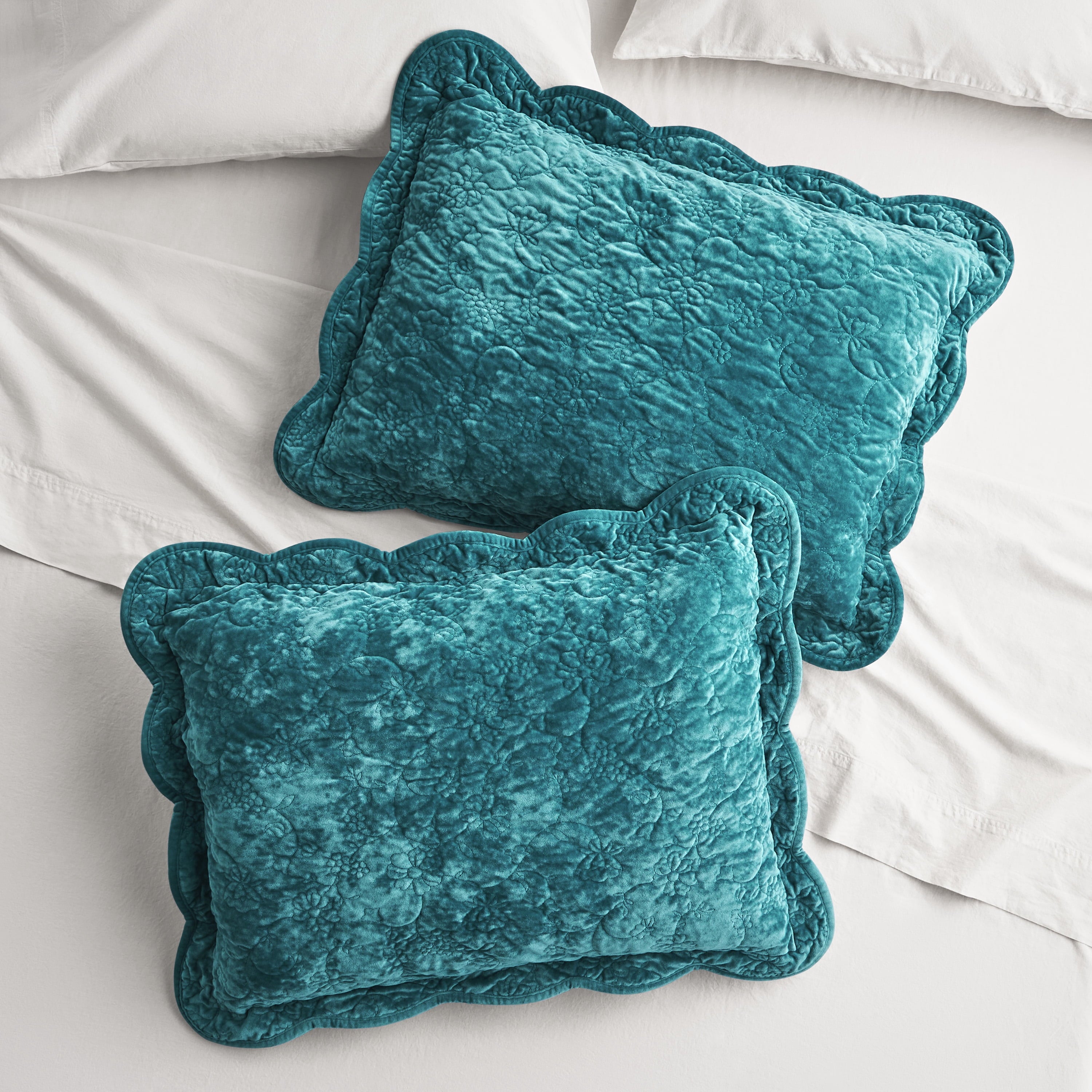 Agatha Floral Gauze Pillow Sham, Standard, Blue Dust, 2 Pack | Prairie Lane