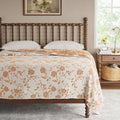 Agatha Floral Gauze Quilt, Full/Queen, Blue Dust, Reversible Bedding | Prairie Lane
